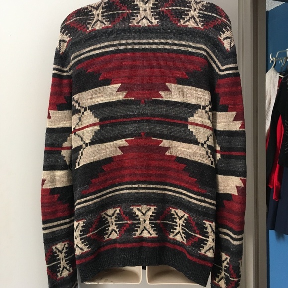 RALPH LAUREN DENIM & SUPPLY Southwestern Indian Aztec Knit Cardigan M - Picture 5 of 7